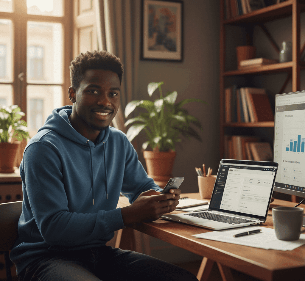 A Taash user reviewing their finances